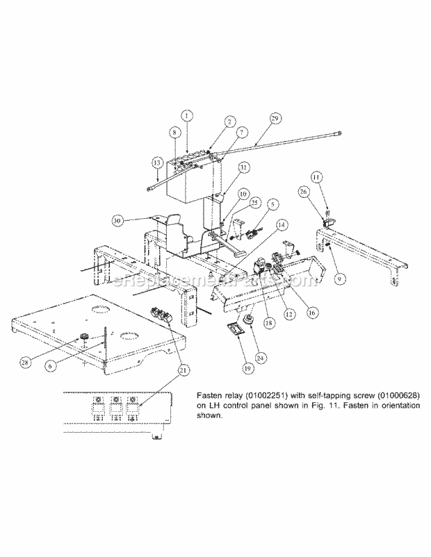 Electrical Assembly Kohler & Honda Diagram and Parts List for M54-KH 53BB5B8W750-25-HP Cub Cadet Lawn Tractor